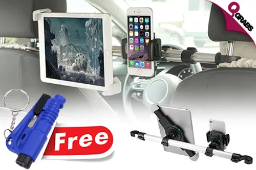 From QR75 Get Entertainment On the Road with a Universal Tablet & Phone Holder for your Car’s Back Seat & FREE Car Emergency Tool! (Up to QR390 Value)